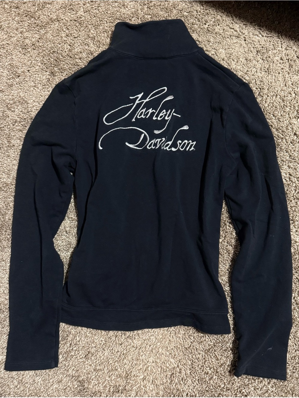 Harley-Davidson Black zip up with sparkly letters
